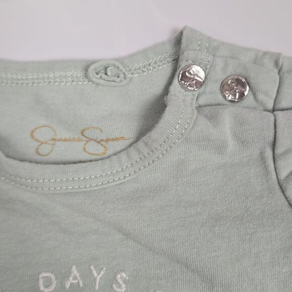 Jessica Simpson Baby Girl 3pc Green Pants Set Onesie Bodysuit Headband Playwear - Picture 4 of 9